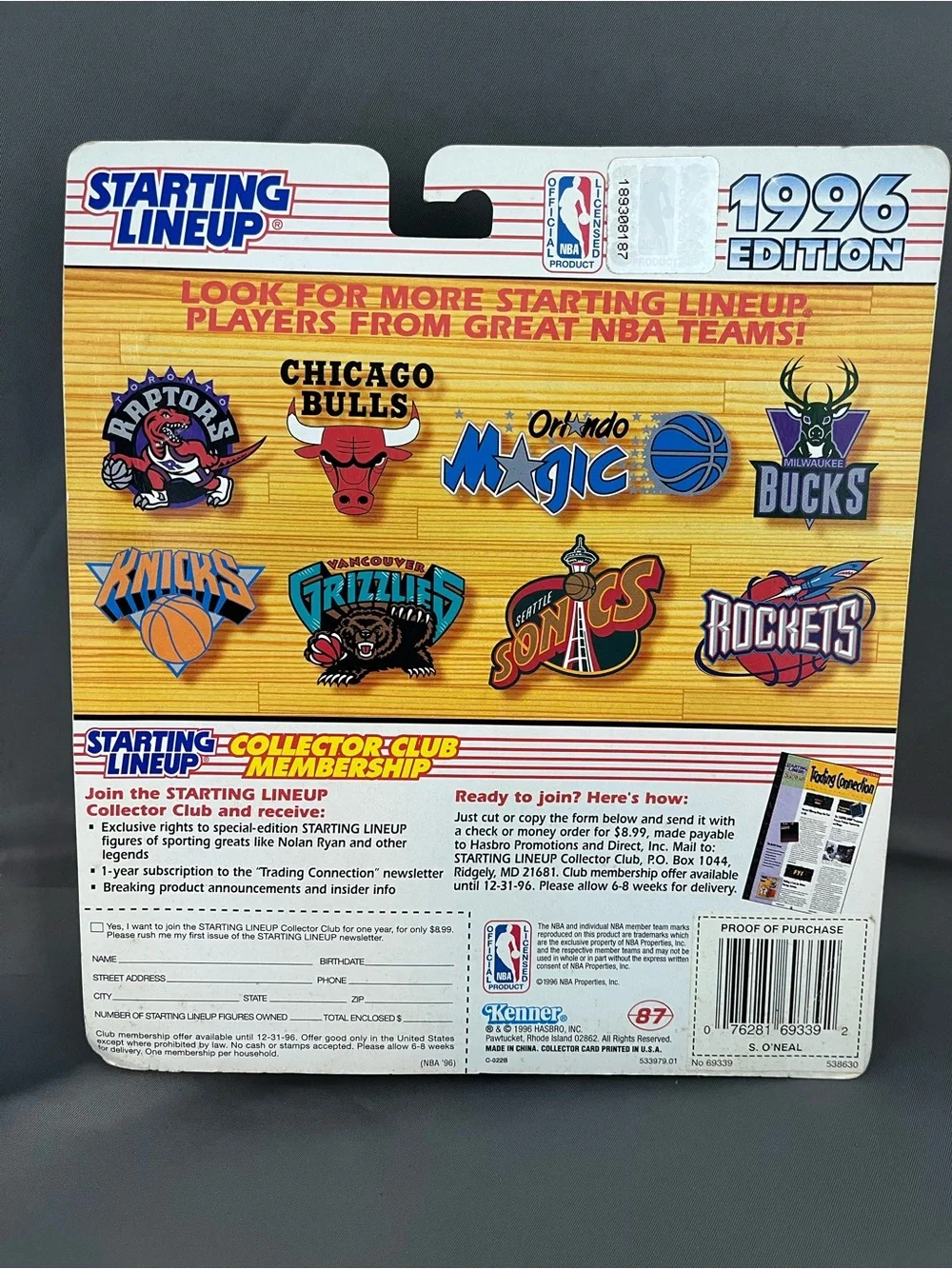 1996 Edition Shaquille O'Neal Los Angeles #34 Blue Figure